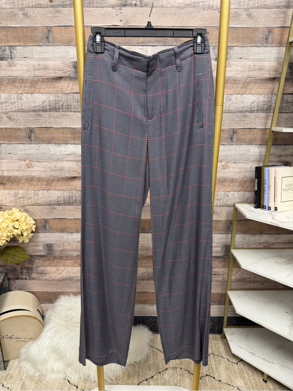 Rag & Bone red/black plaid wide leg pant NWT